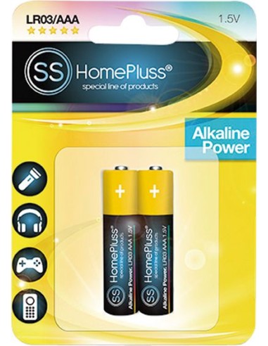 Pila alkalina homepluss lr03(aaa) bl(2) de marca caja de 10