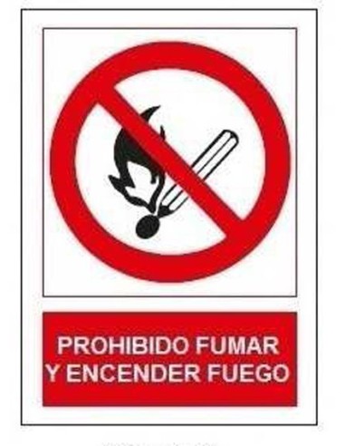 Señal prohibido fumar/encen.fuego sp853 de jg señalizacion