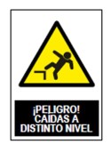 Señal advertencia peligro caida distinto nivel sa1004 de jg señalizacion