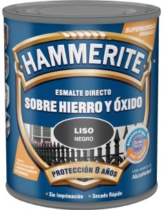 Hammerite metalico liso 750ml negro de hammerite caja de 6