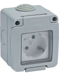 Base 19071 doble ttl estan.ip55 16a-250v de famatel caja de 9