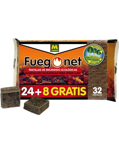 Pastillas ecologicas 231094-32pz de fuego net caja de 24