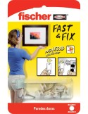 Colgador cuadros 534843 fast&fix 1pun bl de fischer caja de 10 unidades