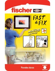 Colgador cuadros 534843 fast&fix 1pun bl de fischer caja de 10