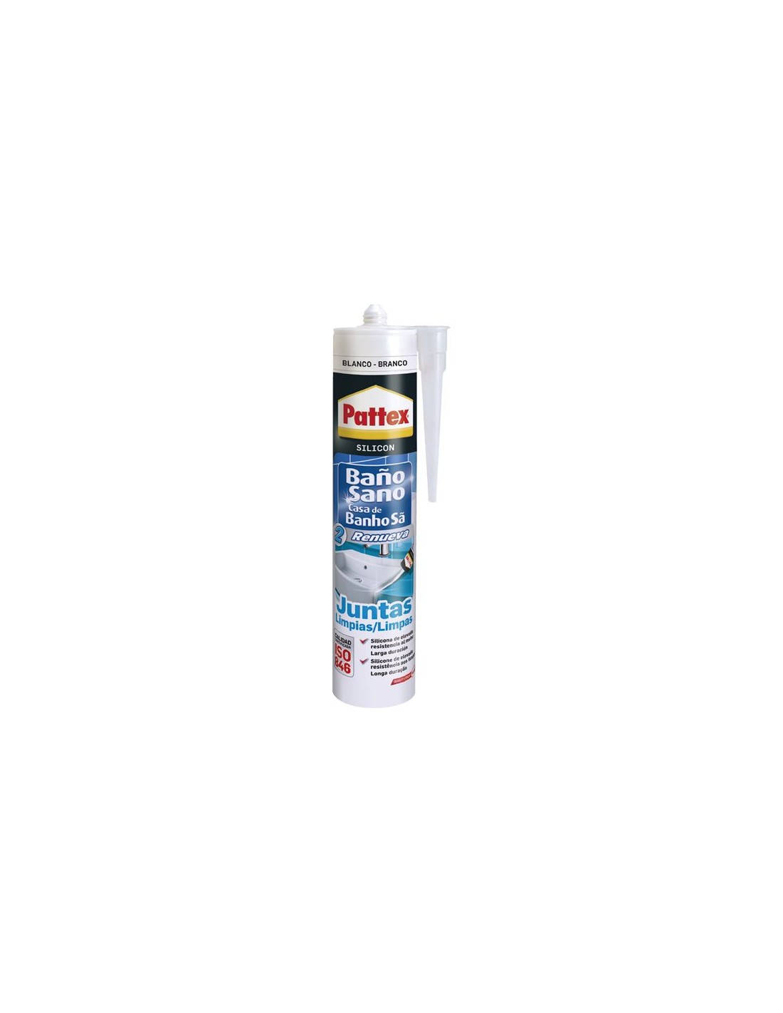 Pattex Silicona para sanitarios Baño Sano (Blanco, 280 ml)