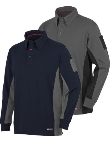 Polo stretch m/larga gris/ngr.8173 t-l de starter