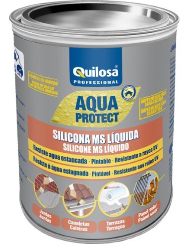 Silicona ms liquida 3095 1kg negro de quilosa caja de 6 unidades