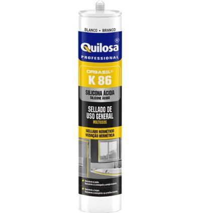 Silicona orbasil k-86 61853 blanco de quilosa caja de 24