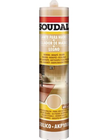 Sellador madera 300ml 125622 haya de soudal caja de 6 unidades