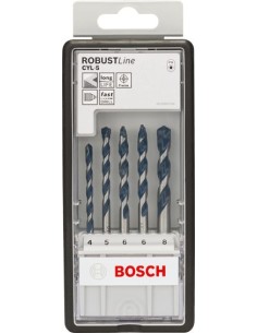 Jgo.brocas hormigon robustline cyl5 5pza de bosch construccion