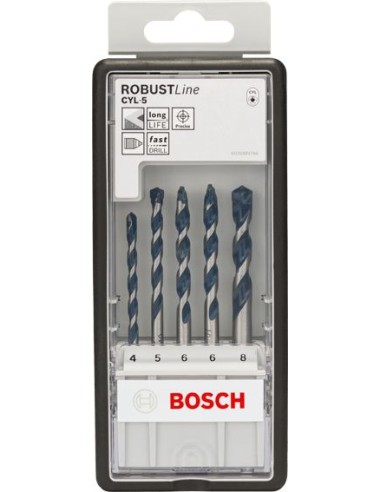 Jgo.brocas hormigon robustline cyl5 5pza de bosch construccion