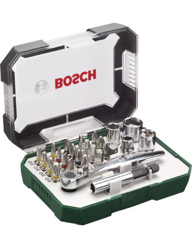 Set atornillar 26 piezas c/carraca de bosch bricolaje