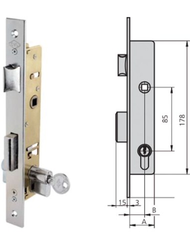 Cerradura embutir 1984-20/6 ai de cvl
