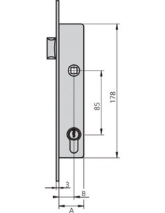Cerradura embutir 1984t-25/6 ai de cvl