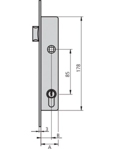 Cerradura embutir 1984t-25/6 ai de cvl