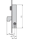 Cerradura embutir 1990v-20/6 acero inoxidable de cvl