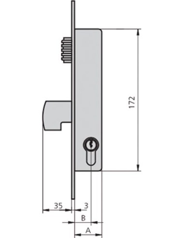 Cerradura embutir 1990v-20/6 ai de cvl