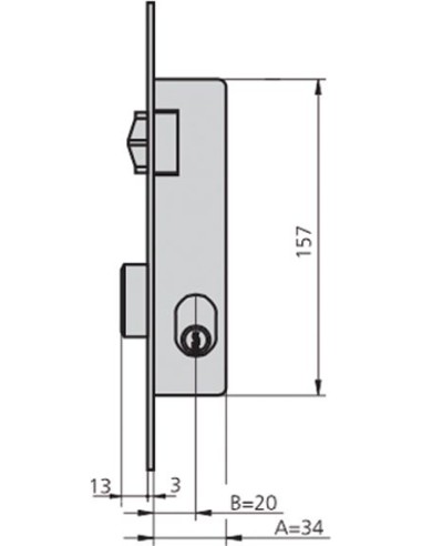 Cerradura embutir 1964v/6 ai de cvl