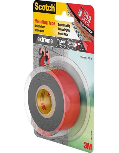 Cinta d.cara scotch 40021915 1,5mx19mm de 3m caja de 12 unidades