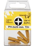 Blister 05 puntas destornillador 238768 ph3x25 1/4" tin de bianditz