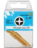 Blister 02 puntas destornillador 239777pz2x50 1/4" tin de bianditz