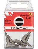 Blister 10 puntas destornillador 238804-5,5x0,8x25 1/4 de bianditz