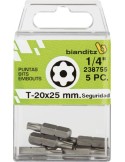 Blister 05 puntas destornillador 238759 t40x25 1/4" inv de bianditz