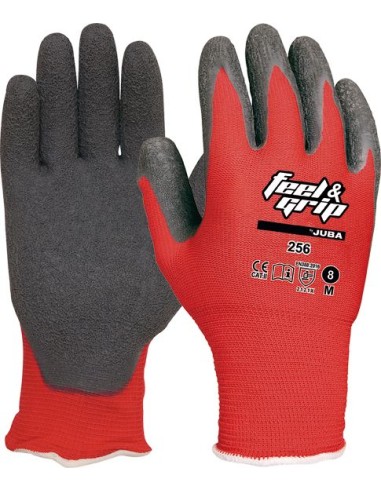 Guante poliamida feel&grip h256 talla-09 gris de juba caja de 10 unidades