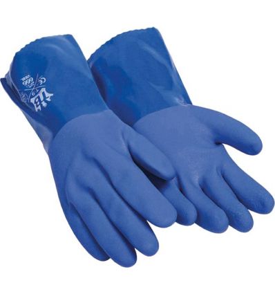 Guante 666vinil quimico pvc talla-07 azul de tomas bodero caja de 10 unidades