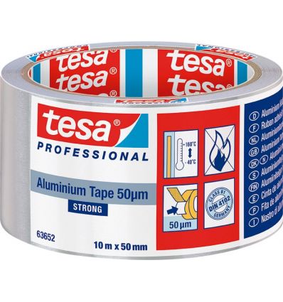 Cinta aluminio adh.63652-25mx50mm c/p de tesa-tape caja de 6 unidades