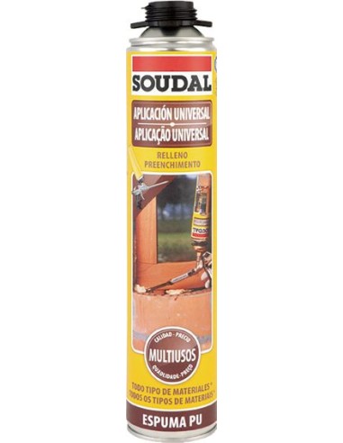 Espuma poliuretano 750ml pistola 115798 de soudal caja de 12 unidades