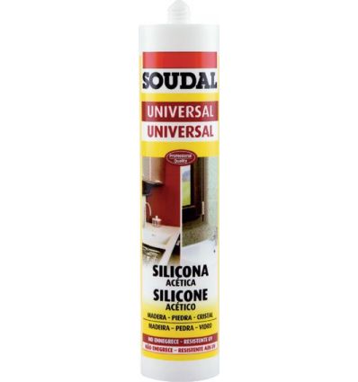 Silicona universal acida 280ml-103184 blanco de soudal caja de 12 unidades
