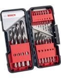 Juego brocas hss pointteq 18pz caja plastico de bosch construccion / industria