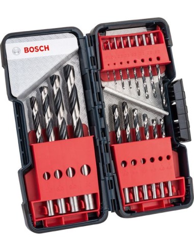 Juego brocas hss pointteq 18pz caja plastico de bosch construccion / industria