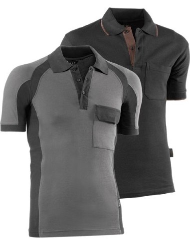 Polo manga corta algodon flex 670 talla-xxl gris/negro de juba