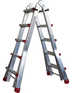 Escalera telescopica aluminio m75 3,83m-4x4 peldaños 131 de marca