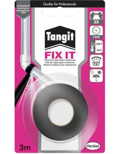 Cinta autofundente fix-it 2198905 3m negra de tangit caja de 8 unidades