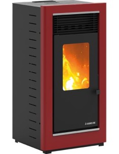 Estufa pellet graz s acero rojo 10,51kw de karmek one