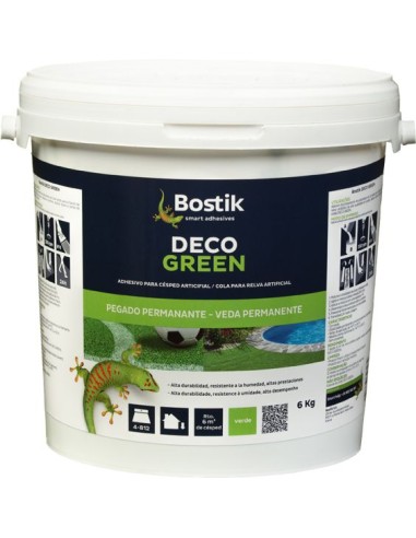 Adhesivo pu césped 30606979 bote 1kg verde de bostik caja de 6 unidades