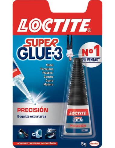 Pegamento super glue3 5gr precision 2068379 de loctite caja de 21 unidades