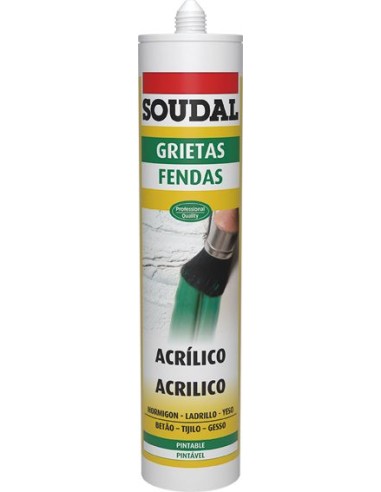 Masilla acrilica grietas 300ml-115790 blanco de soudal caja de 12 unidades