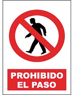 Señal prohibido paso sp897 40x30 de jg señalizacion