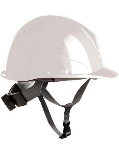 Casco obra con rosca apriete dorsal + barbuquejo 80530 blanco de safetop