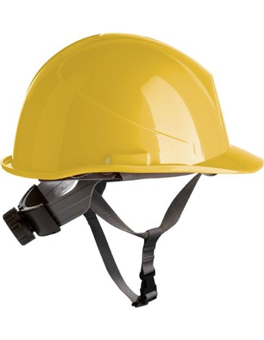 Casco obra con rosca apriete dorsal + barbuquejo 80532 amarillo de safetop