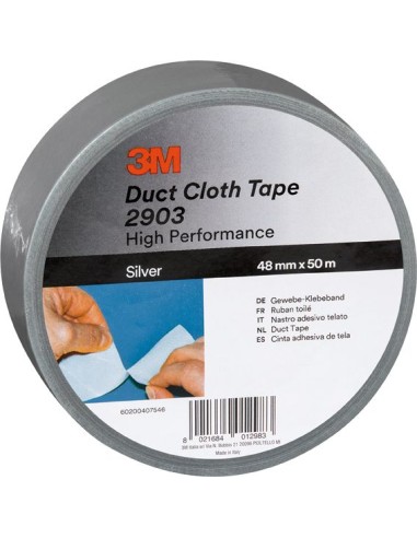 Cinta americana duct 2903 50mx48mm 0,28mm plata de 3m