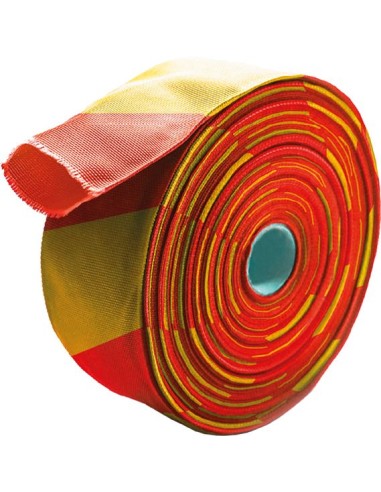 Cinta señalización tubular 60mmx10m rojo/ama de...