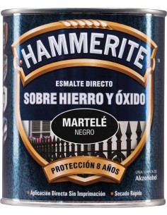 Hammerite metalico martele 750ml negro de hammerite caja de 6 unidades