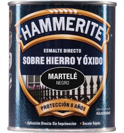 Hammerite metalico martele 750ml negro de hammerite caja de 6 unidades