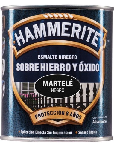 Hammerite metalico martele 750ml negro de hammerite caja de 6 unidades