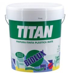 Pintura plastica biolux blanco mate exterior 15l de titan